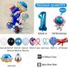 Astronaut Rocket Balloon Blue Space Theme 32inch Number Balloon Set Birthday Party Decoration Children's Baptismal Balloon Gifts