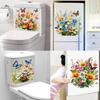 Self-Adhesive Butterfly Flower Removable Stickers Mildew-proof Toilet Lid Decals  Bathroom