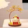 Natural Crystal Fortune Cat Colorful Gravel Energy Tree Cute Cat Crystal Tree  Christmas Gifts