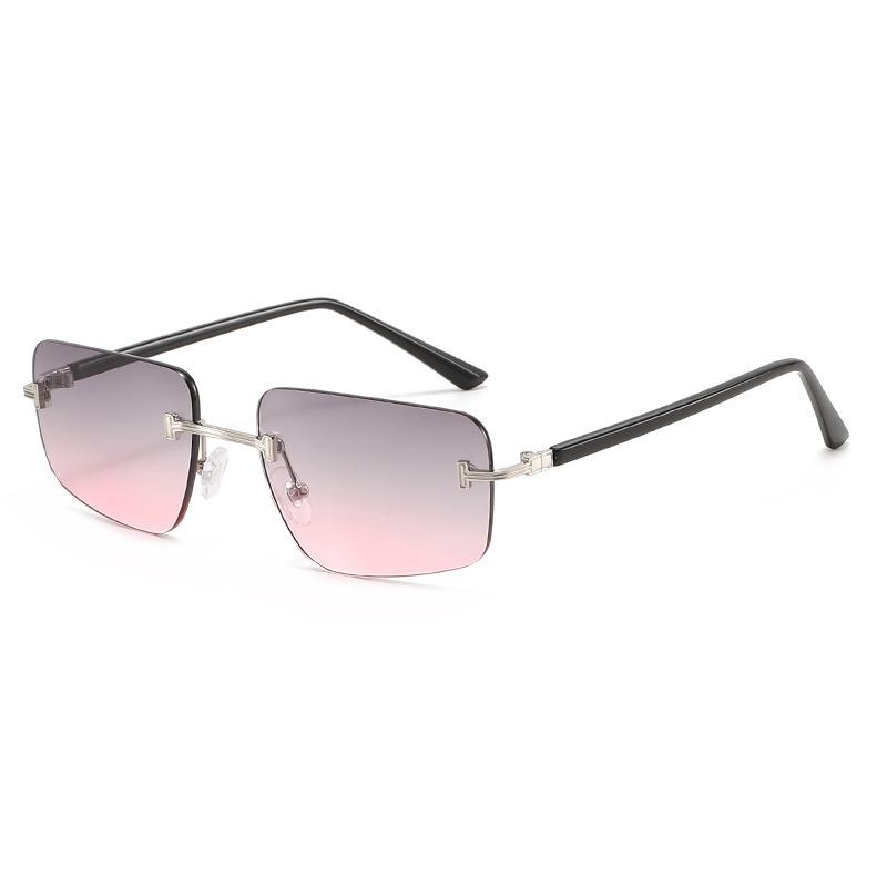 New trendy frameless fashion sunglasses men's European and American trimmed sunglasses women's personalized sunglasses