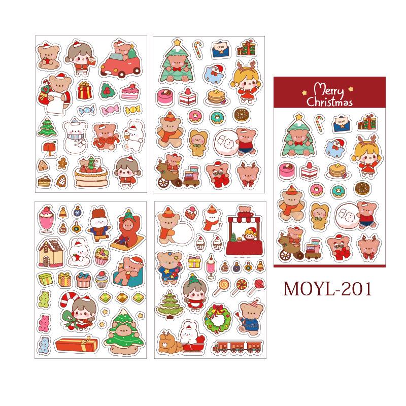 Christmas Series Cute Cartoon Sticker Set for Diaries and Journals