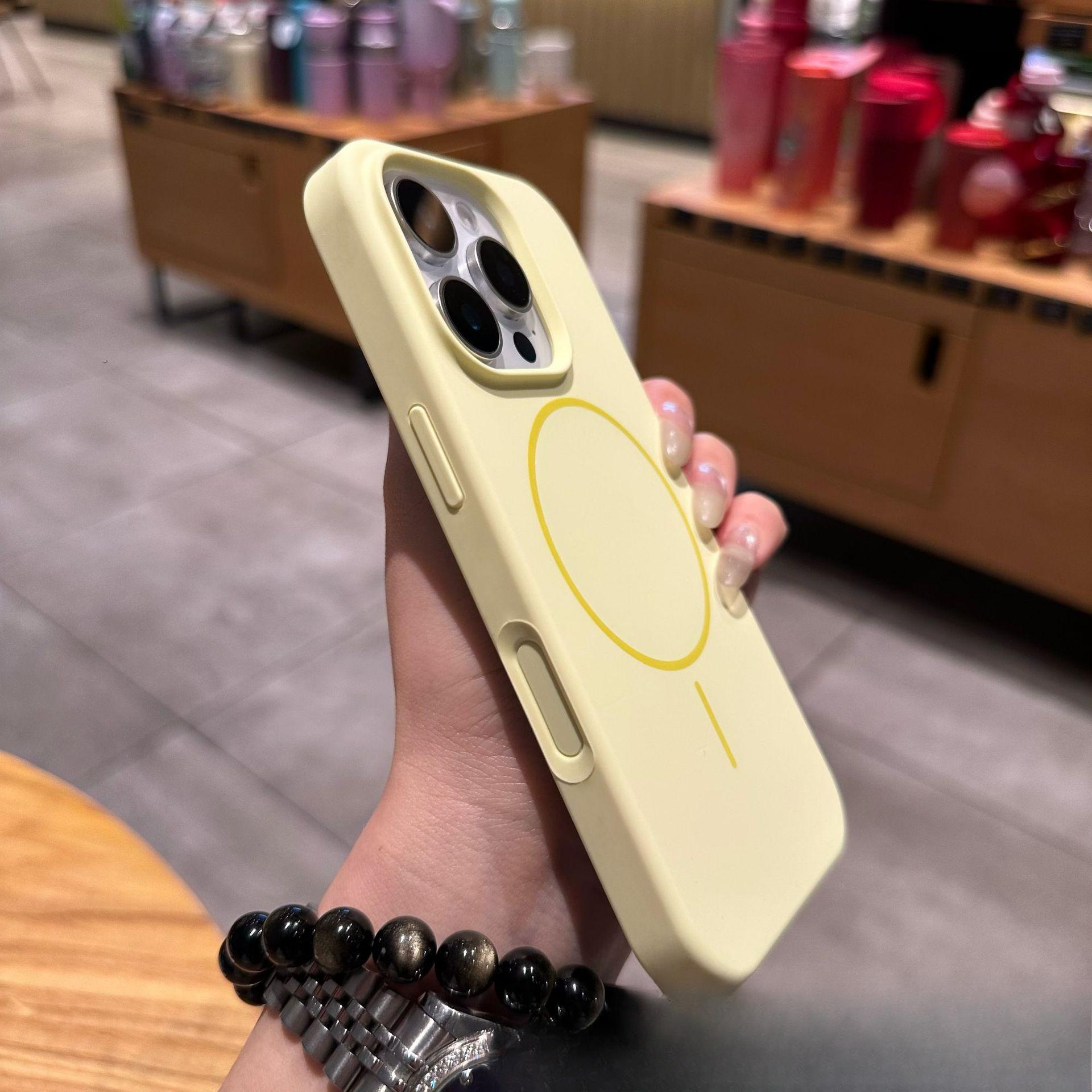 

Подходит для серии Apple 16 Встроенная кнопка ИИ Чехол для мобильного телефона Жидкий силикон Тонкий круг Магнитное притяжение iPhone 15 Большое отверстие 14 iphone 12/12PRO