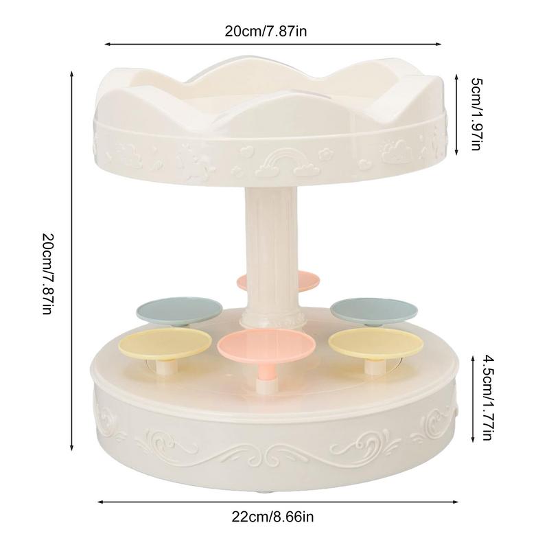 2-tier Automatic Rotating Cake Stand Sushi Dessert Cupcake Macaron Display Tray Wedding Birthday Party Supplies Cakes Turnables