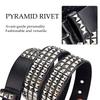 [LumiSyne] Studded Belt for Women and Men, Punk Rock Rivet Belt, Triple Pyramid Leather Belt with Pin Buckle, Casual Belt for Jeans, Pants, and