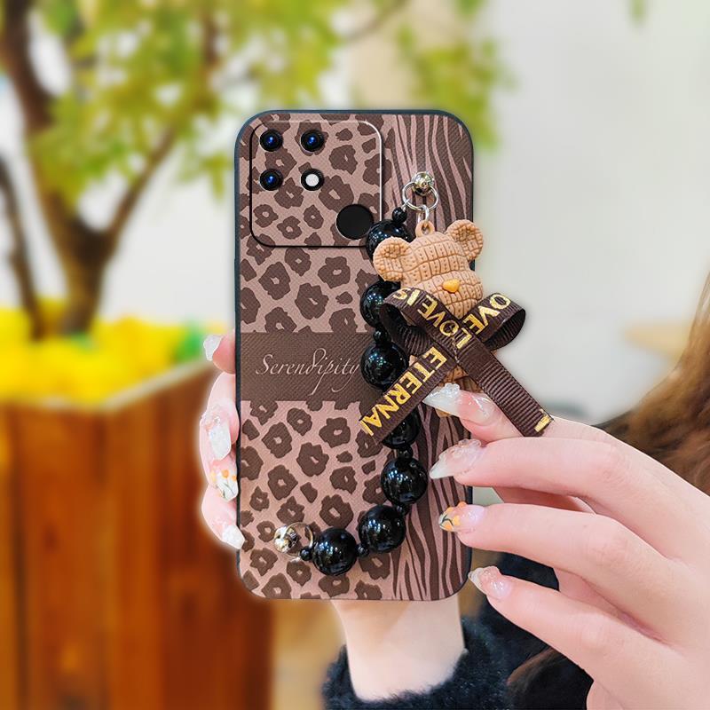Anti-knock Cute Phone Case For OPPO Realme Narzo 50A Silicone Black Pearl Pendant Dirt-resistant Skin-friendly Feel