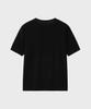 NOIRER Pleated Henley Neck Half T-Shirt (Black)