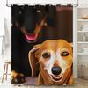 Vibrant Bathing Shower Curtain Adorable Dogs Print Bathroom Decoration Waterproof Fabric Home Accessories Modern Artistic Design