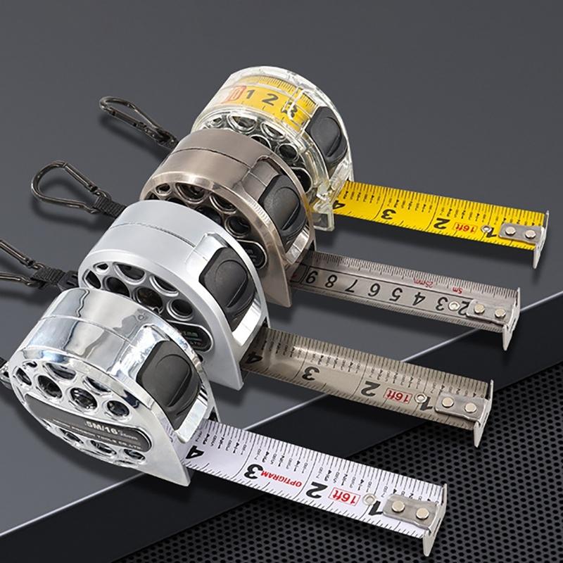 300cm Hollow Measuring Tape Tape Measure with Sliding Lock Back Clip Rustproof Metric Ruler for Industry Home