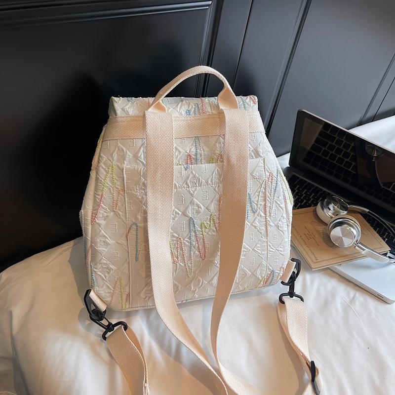 Women's Lightweight Sports Backpack Colorful Embroidered Backpack