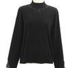 Shiz Madam Half Polo Knit With Ribbon Cubic Neck And Lace Sleeves T57446