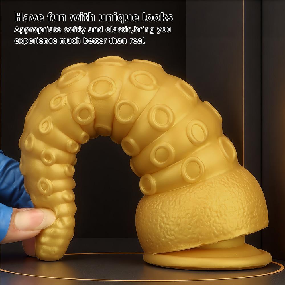 Extra Large Gold Silicone Threaded Vibrator Anal Plug Anal Diverter Dildo Sex Toy Realistic Penis Big Dick