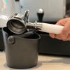 Caixa de choque para café com absorção de choque, despejo de café expresso antiderrapante para grãos de café com barra de choque removível, depósito para resíduos de grãos de café