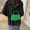 Trendy Summer Fashionable Pu Square Shoulder Bag For Women In Pink Green Or Khaki