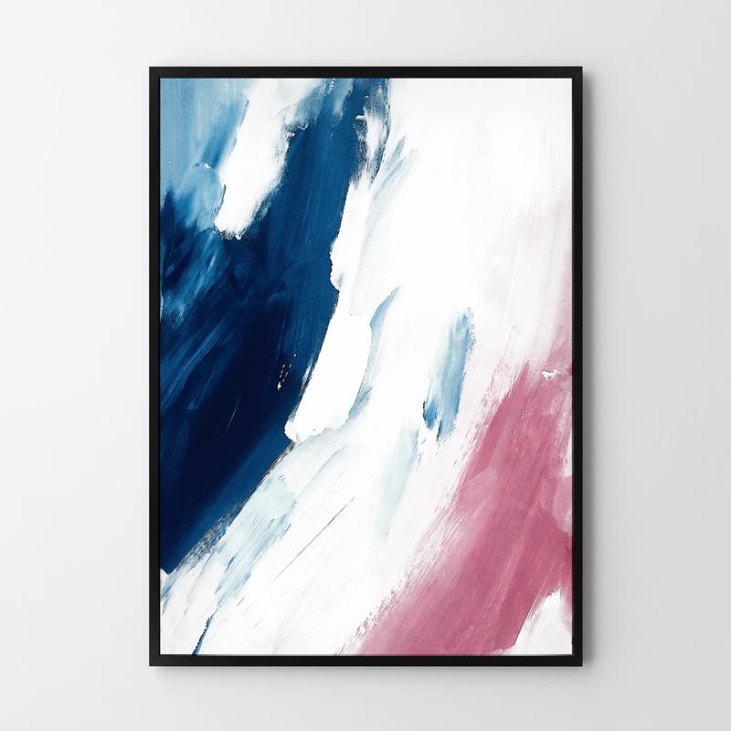 Poster Abstract Burgundy Blue