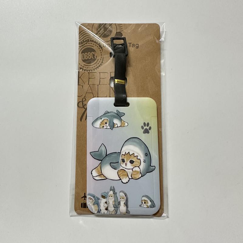 New Cartoon Cat Portable Luggage Tag Women Travel Accessories PVC Luggage Label Men Portable Anti-loss Address Name Tag