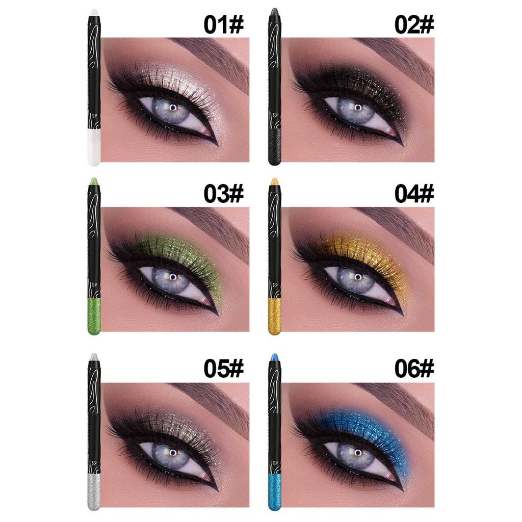 Pearlescent Eyeshadow Pen Creamy Glitter Stick Waterproof Smudge Proof Long Wearing Eye Makeup for Metallic Shimmer and Sequin Effects