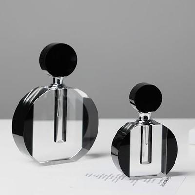 Simple Perfume Bottle Creative Abstract Geometric Crystal Ornament Room Office Wine Cabinet Perfume Bottle Ornament Home Decor