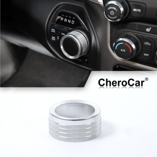 Silver Control Gear Shift Switch Button Knob Trim for Dodge RAM 1500 2018-