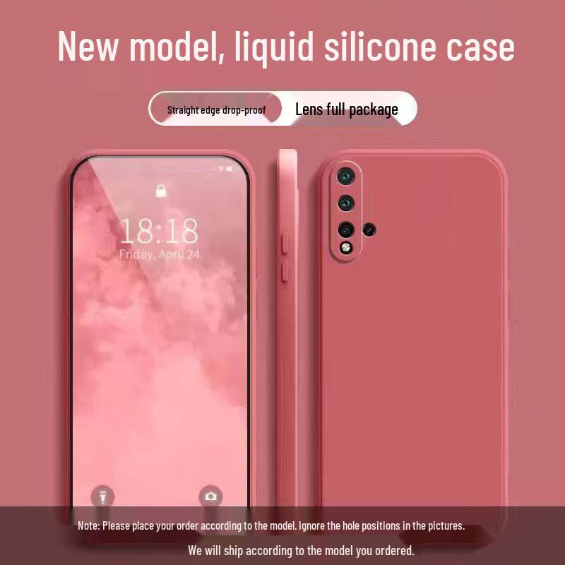 Huawei nova5Pro Liquid Silicone Protective Phone Case - Full Coverage, Drop Protection, Solid Color, Skin-Friendly Feel