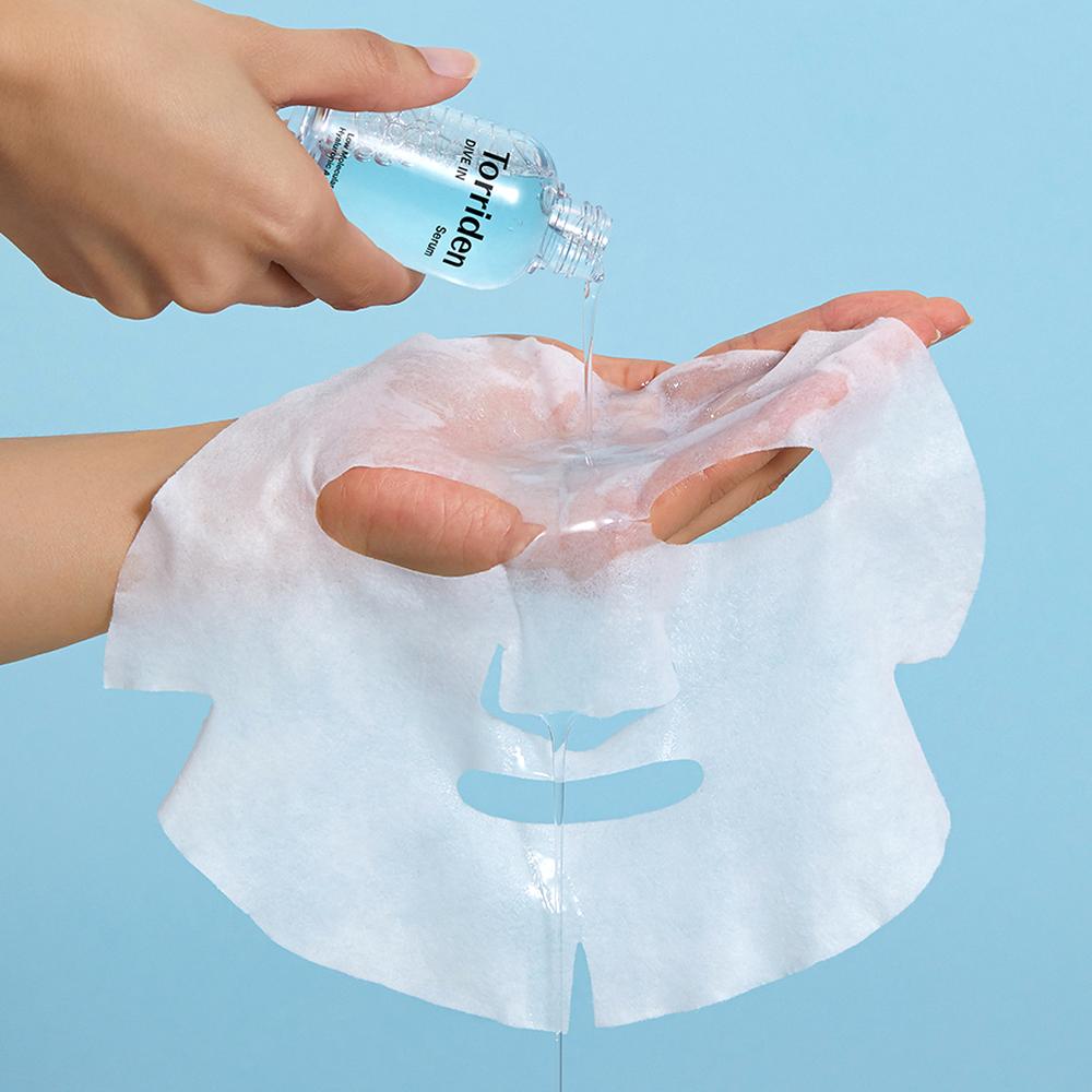 TORRIDEN Dive-In Niedermolekulare Hyaluronsäure Tuchmaske 10 Stück – Feuchtigkeitsspendende Maske, Hautaufpolsternd, Koreanisch