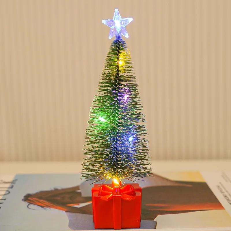 Luminous Mini Christmas Trees LED Lights Home Decoration Electronic Candles Childrens Gifts New Year Christmas Party Ornament