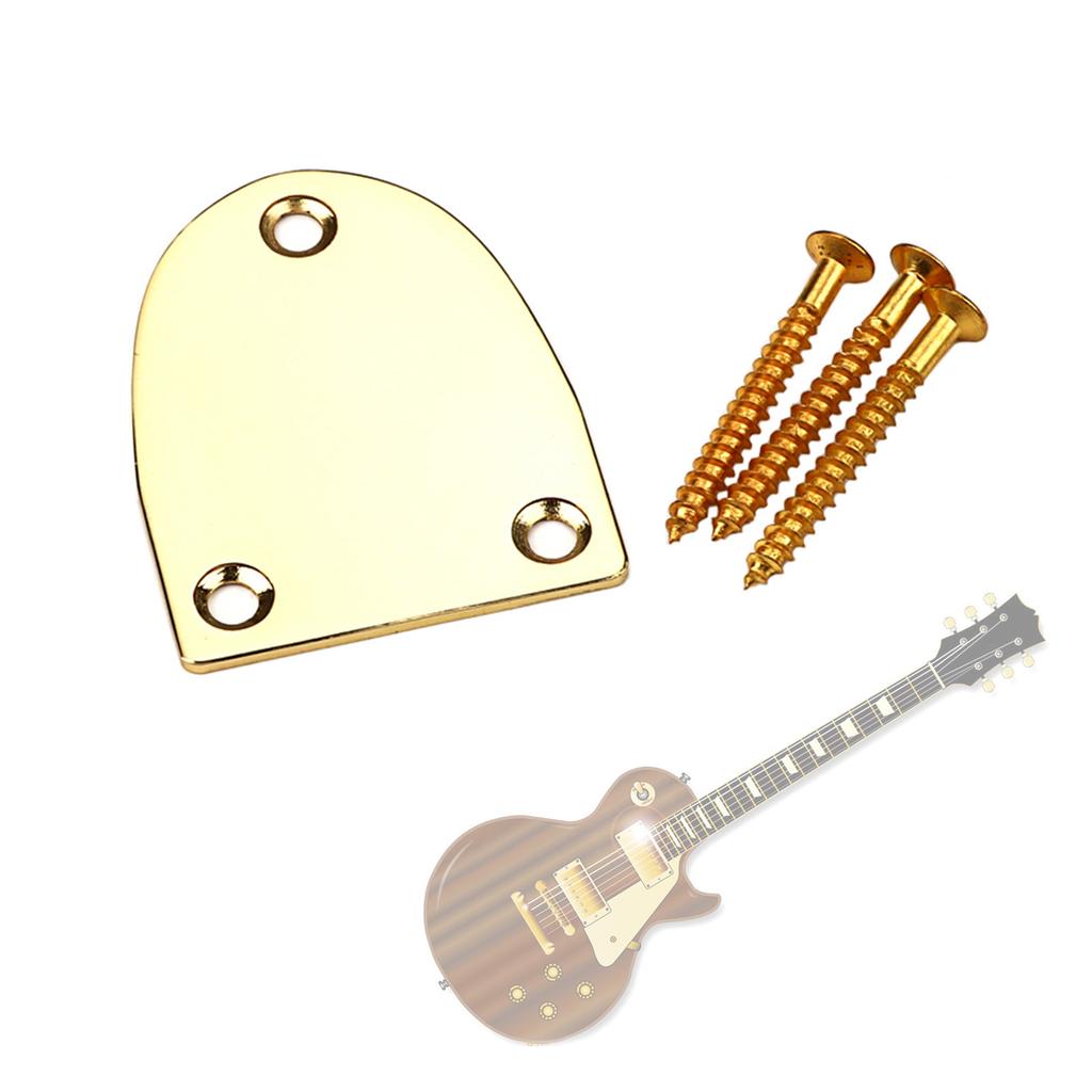 Electric Guitar Neck Plate with Screws 3 Holes Guitar Neck Joint Board Replacement Neckplate Electric Guitar Bass Parts