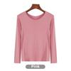 Korean Half-High Collar Slim Fit Modal T-Shirt - Long-Sleeve Solid Color Top