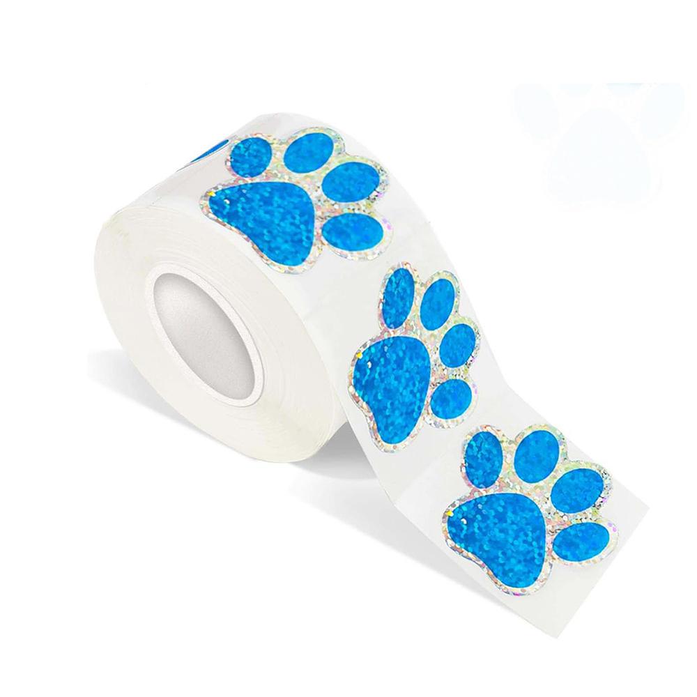 100-500Pcs Superior-Grade Blue Premium-Quality Laser Top-Grade Sticker Top-Grade Paw Top-Grade Print Top-Grade Reward Superior-Grade Stickers