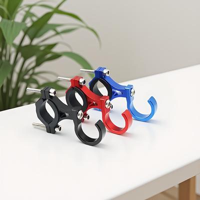 Bike Motorcycle Storage Hook, Adjustable Aluminum Alloy Hanger for Helmets Bags and Gear, Easy Install On Handlebars
