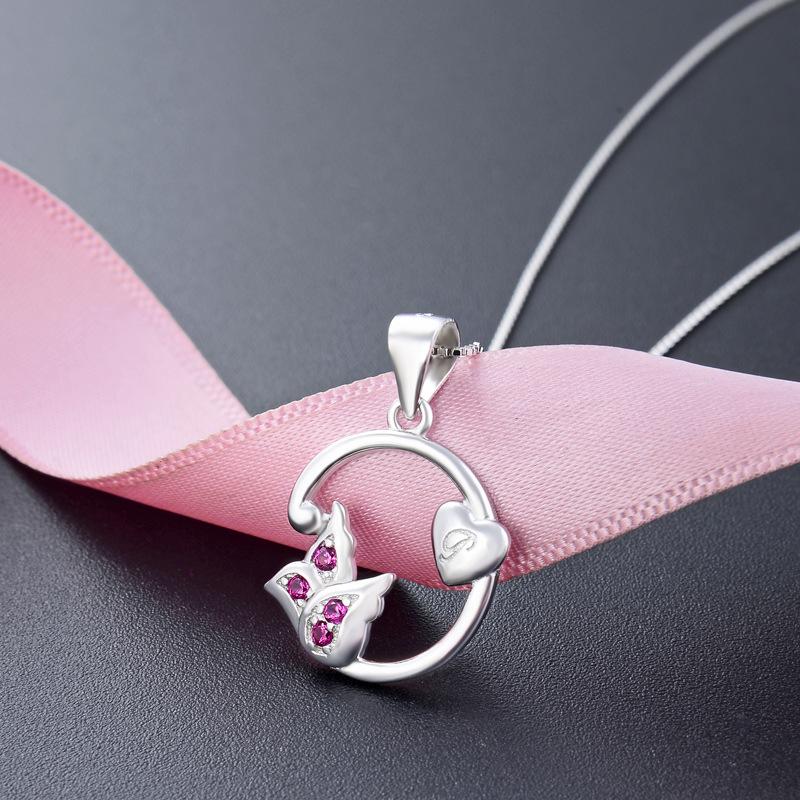 Lindon 925 Sterling Silber Klassische Damen Halskette Anhänger Zirkon Mode Geschenk