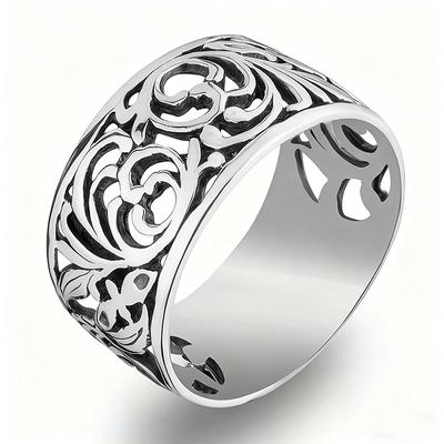 Huitan Delicate Hollow Pattern Rings Graceful Gorgeous Finger Accessories for Women Trendy Versatile Engagement Party Jewelry
