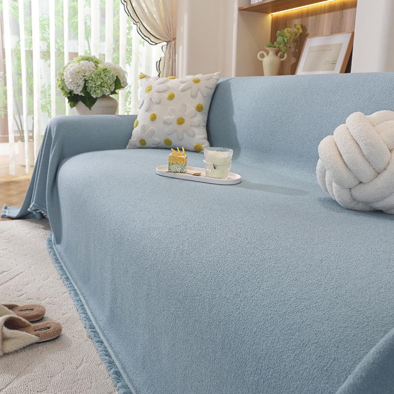 Modern Minimalist Chenille Herringbone Sofa Cover, Four Seasons Non-Slip Blanket
