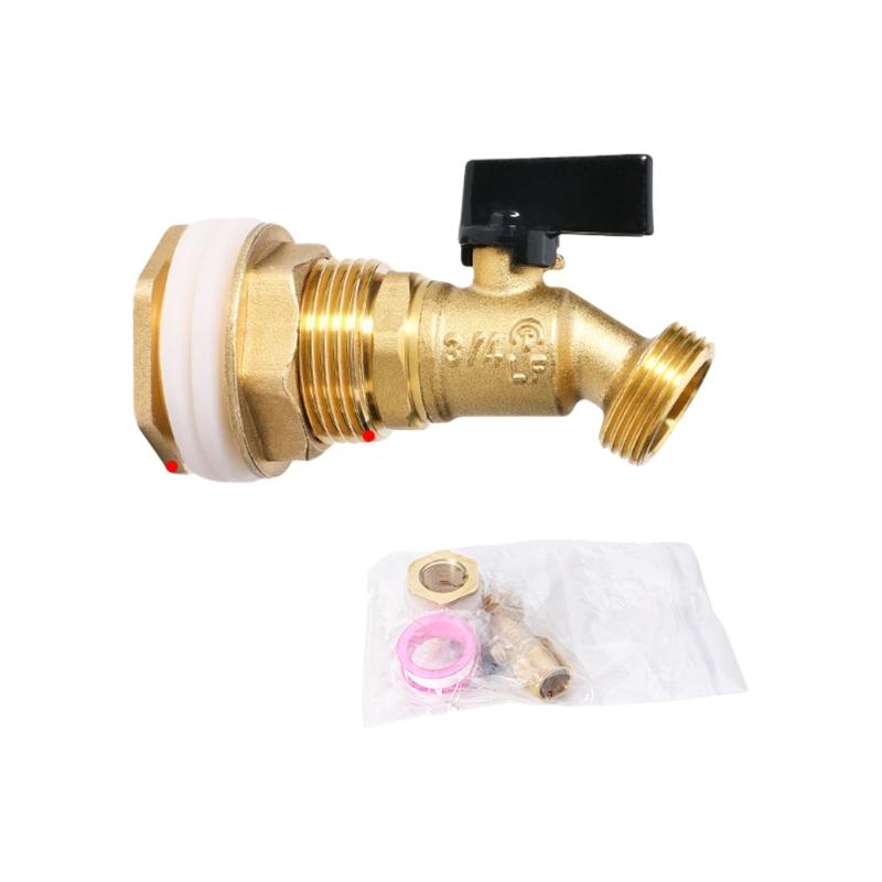 easy installs  Brass Spigot with Handle Heavy Duty Brass Faucet Garden Hose Spigot for Rainwater Collection Systems