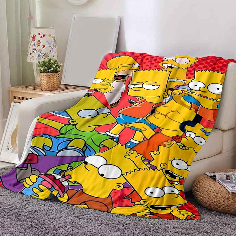 1Pc Simpsons Family Portrait Blanket Soft And Comfortable Casual Warm Camping Travel Christmas Halloween Gift M921783