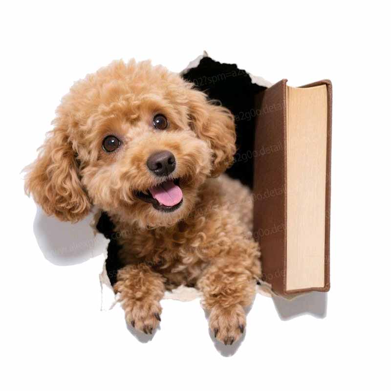 1pc Cute 2D Flat Puppy Sticker Realistic Dog Peeking Design Decal for Car Truck SUV Window and Body Decoration