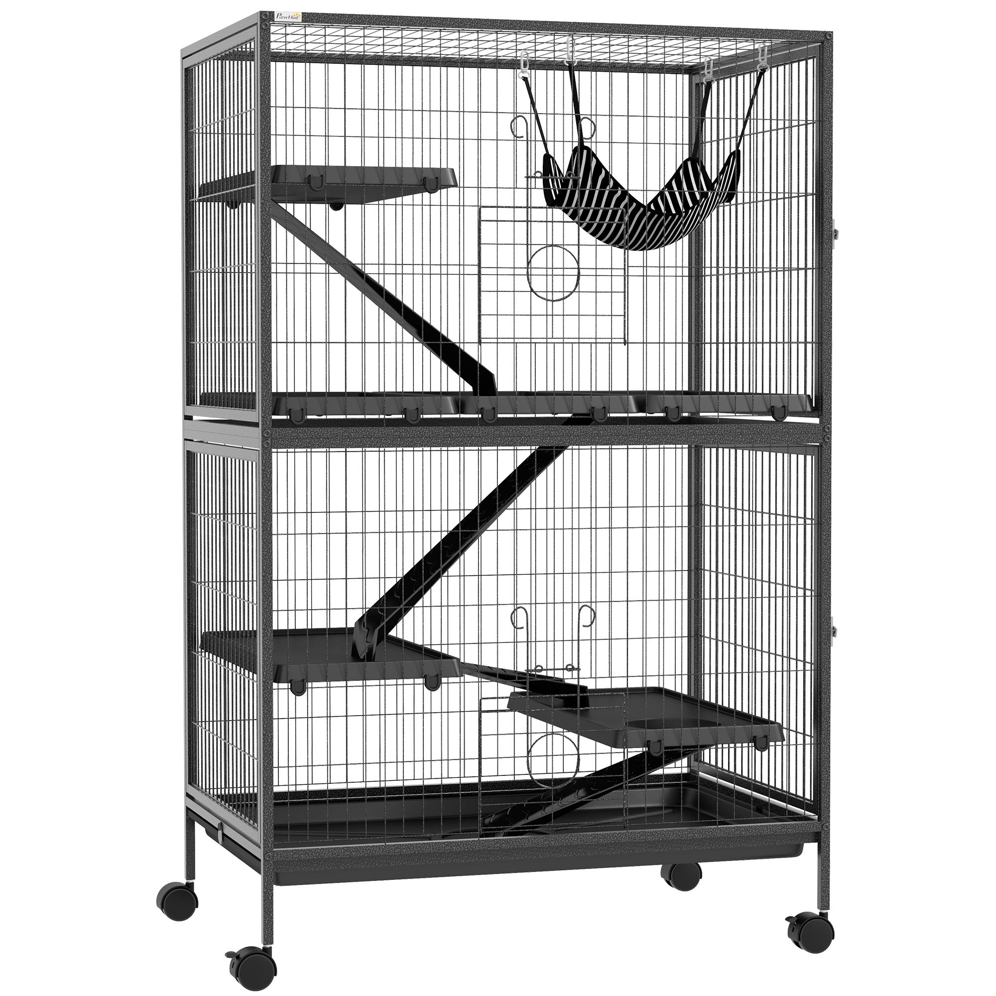 Small Animal Cage with Wheels Ramps