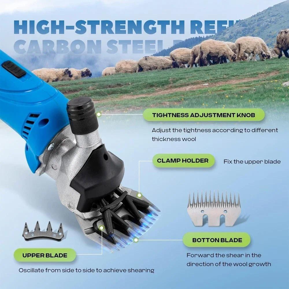 6 Speed 13 Teeth Goat Horse Hair Scissor Wireless Electric Wool Shears Portable Farm Animals Clipper Machine