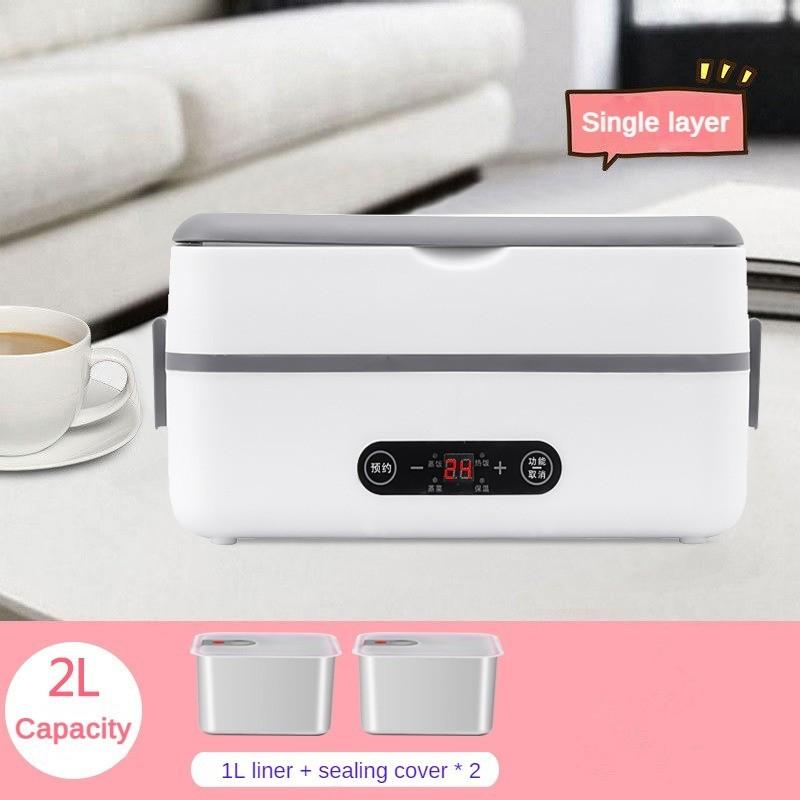 430W 2L/4L Large Capacity Stainless Steel Inner Heating Lunch Box Steaming Electric Dining Box with Anti Dry Burning Portable Sealed Bento Box