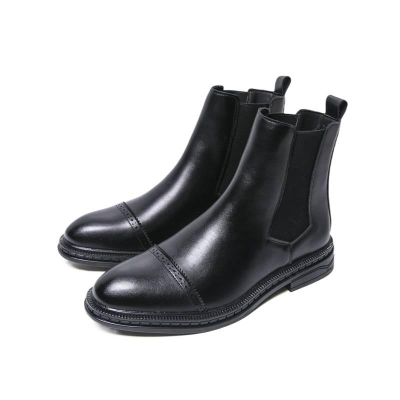 22 autumn and winter new NIU leather retro thin British style Chelsea boots short boots Martin boots leather shoes 38