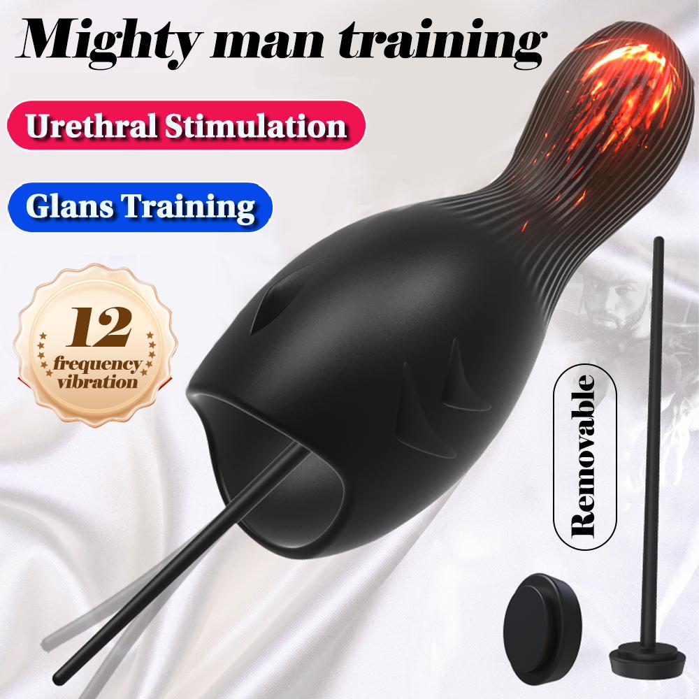Urethral Glans Vibrator Male Masturbator Stimulator Massager Penis Trainer Penetration Urethral Wrap Glans Adult Sex Toy For Men