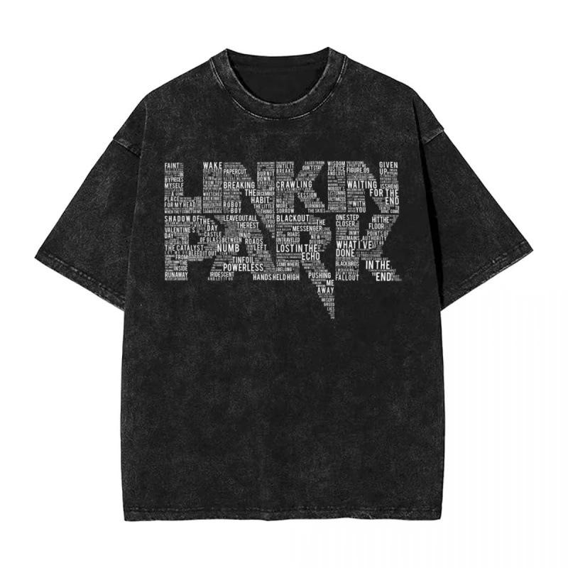 Fashion Women s T-Shirt 2025 Washed T Shirt Linkinparks Hip Hop Cool T-S M