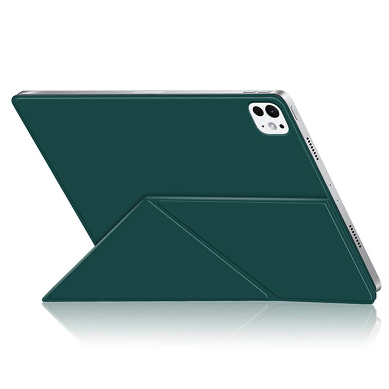 For iPad Pro 11 (2024) (M4) Case Magnetic Attachment PU Leather Origami Stand Tablet Cover