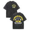 Vintage Washed Powerhouse Gym Pop Tshirt Fashion Short Sleeve T Shirts High Quality Cotton YK Loose Tshirts Unisex Teenagers