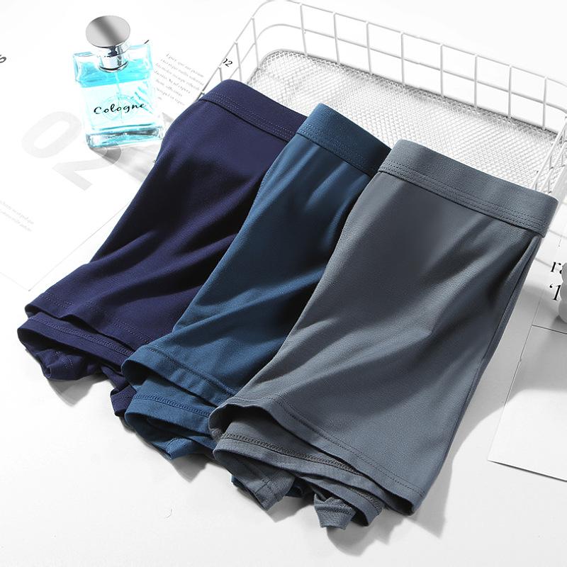 Men's Underwear High Elasticity Plus Size Sexy Solid Color Men's Seamless Mid Waist Shorts