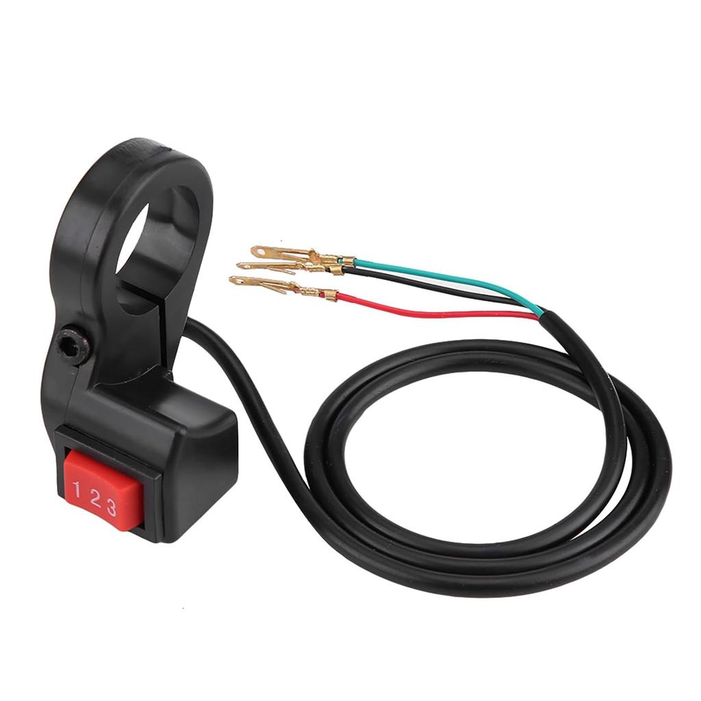 22mm 7/8in Motorcycle Handlebar Switch, Waterproof Electric 3 Speed Handlebar Control Switch Fits for Motorcycle E-Bike Scooter Street Bike or ATV