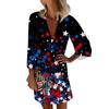 Dresses For Women Casual V Neck Casual Three Quarter Sleeve Dress Button Sundress