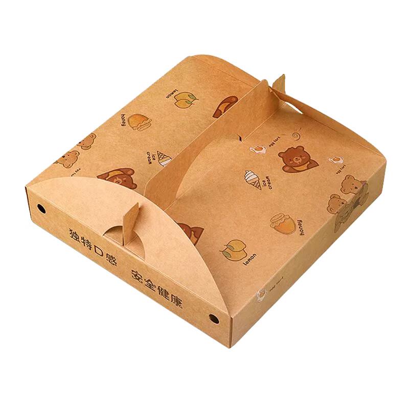 Kraft Paper Disposable Pizza Takeout Boxes