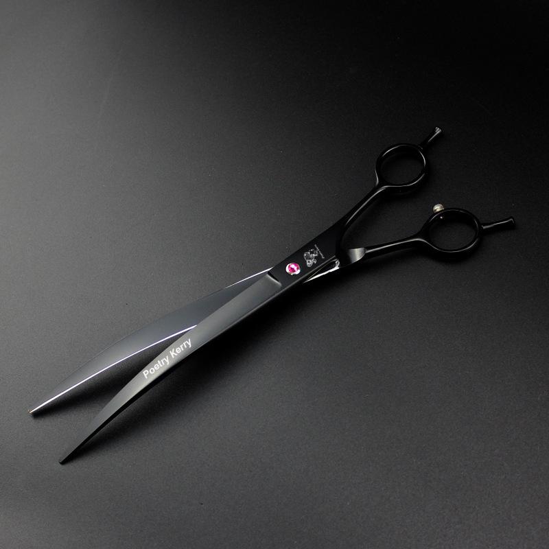 9-inch Angled Curved Grooming Scissors for Pets with Bag