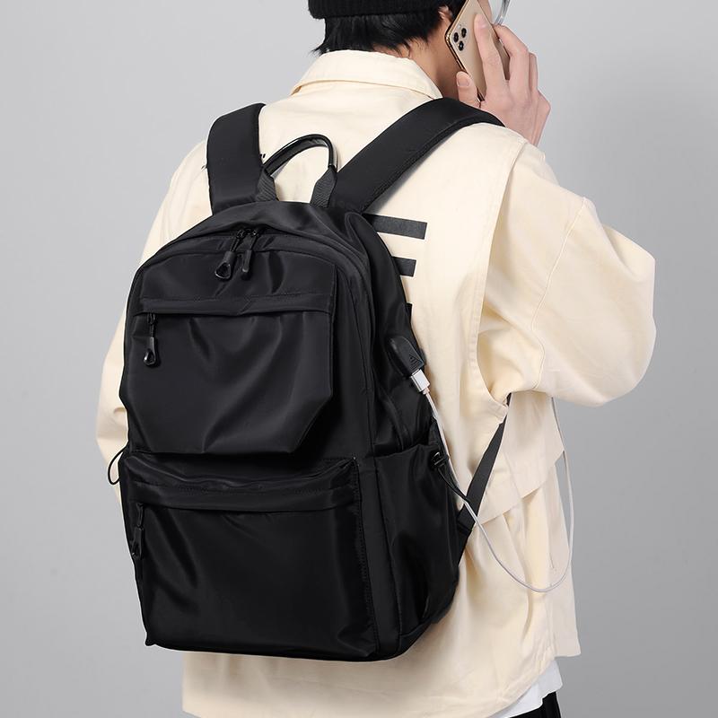 Men's Fashionable Large Capacity Simple Casual Business Backpack, Durable Oxford Neutral Style Lightweight Travel Backpack