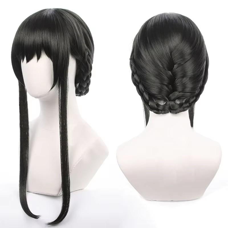Anime Spy x Family Yor Forger Cosplay Kostuums Rood Trui Jurk Pak Casual Kleding Zwarte Vlecht Pruik Halloween Kostuum Voor Vrouwen S black